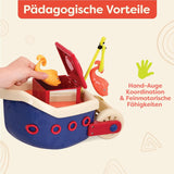 B. giocattoli 13 pezzi giocattolo da vasca da bagno per bambini con barca, tazza impilabile, pesce, gioco da pesca giocattolo per vasca da bagno per bambini da 1 anno Giocattoli Bebe Naty Shop