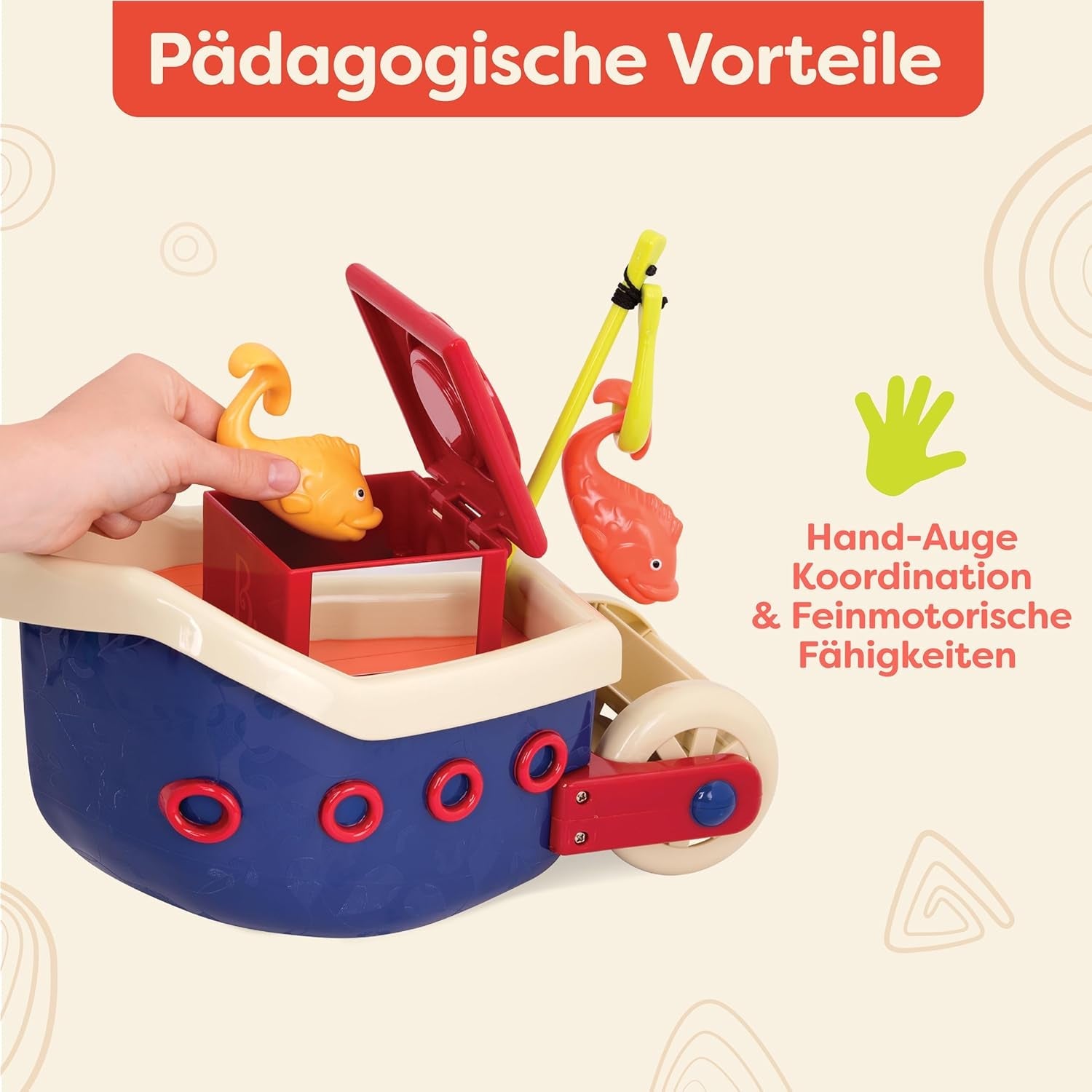 B. giocattoli 13 pezzi giocattolo da vasca da bagno per bambini con barca, tazza impilabile, pesce, gioco da pesca giocattolo per vasca da bagno per bambini da 1 anno Giocattoli Bebe Naty Shop