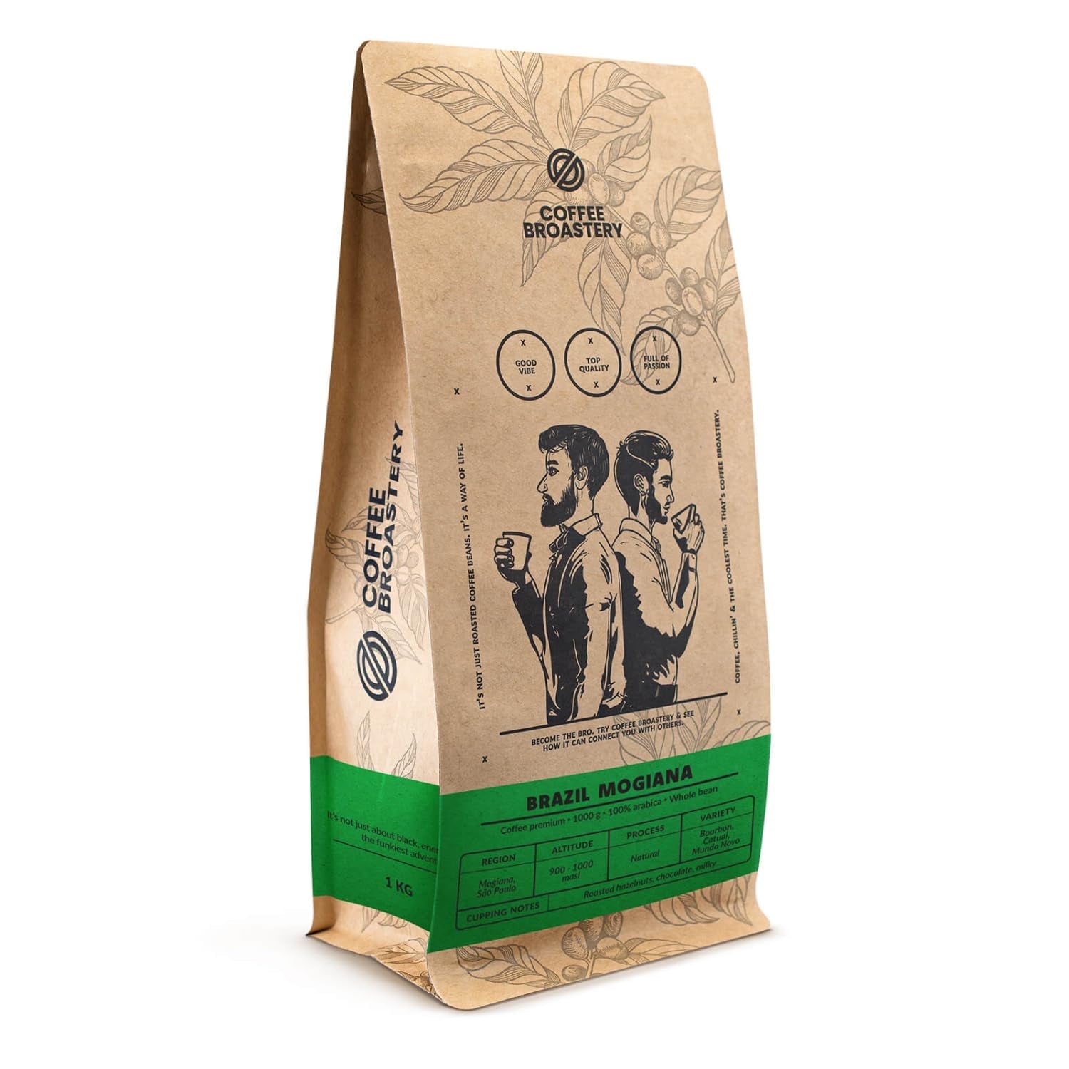Set di caffè in grani 2x1kg 2000g | Brasile Mogiana | Caffè brasiliano | Caffè speciale | Appena fritto | Torrefazione artigianale del caffè