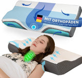 Cuscino per dolore al collo, cuscino ergonomico ortopedico per il collo, cuscino in memory foam per addome laterale posteriore, cuscino antirussamento per uomini e donne (62 * 34,5 * 12/8 CM) Cuscini ortopedici cervicali Naty Shop Default Title