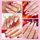 200 Pezzi Ciondoli per Nail Art Set di Decorazioni per Nail Art 3D Fiocco per Unghie Ciondolo Rosa Stile Misto Fiocco Fiore Orsacchiotto Lecca-lecca a Forma di Cuore Decorazione per Nail Art Artigianato Fai da Te Nail Design