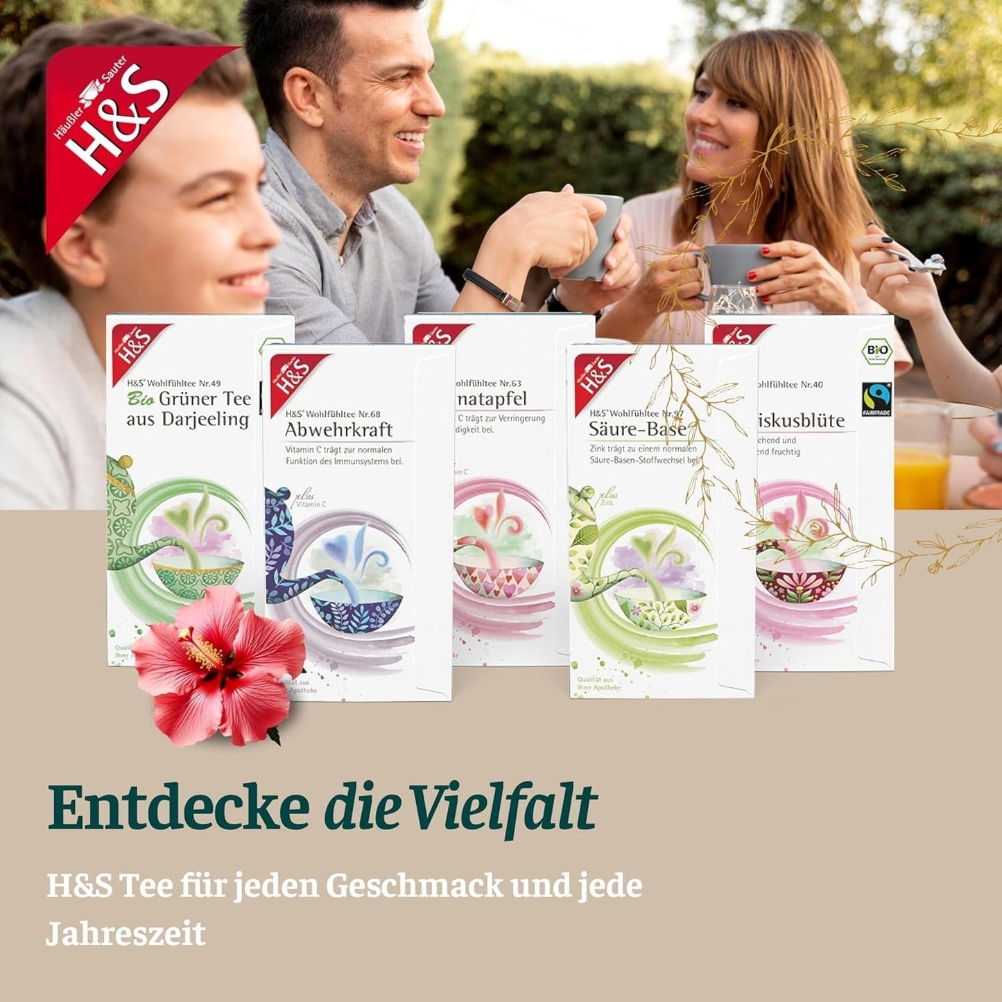 Tè alla frutta H&S con vitamina C: miscela di tè alla frutta saporita e rinfrescante, 20 x 2,7 g