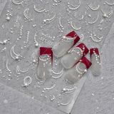 JMEOWIO 3D Nagelsticker Perlenlinie Nail Art Sticker Selbstklebend Nagelaufkleber 5D Stereoscopico Decorazione Nageldesign Zubehör 1 Blatt