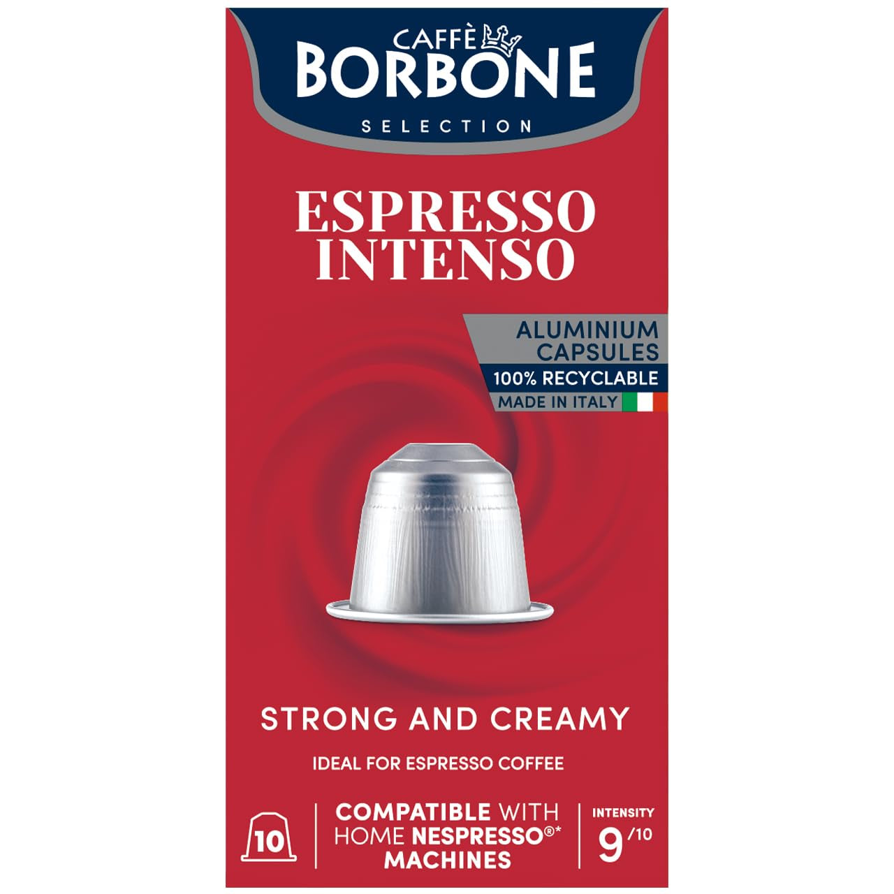 Caffe Borbone Espresso Forza 9/10 Compatibili Nespresso 10 Capsule Caffè