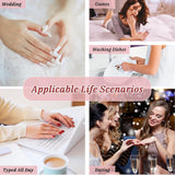 24 pezzi French Press On Nails Breve design argento lucido Unghie artificiali ovali Colla su unghie lucide acriliche Unghie finte per donne ragazze