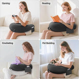 Cuscino da gioco e lettura, Cuscino da lettura per letto/divano/pavimento, Cuscino per alimentazione/Uncinetto con grande cuscino da gioco ergonomico, Cuscino da gioco per iPad/laptop - Nero