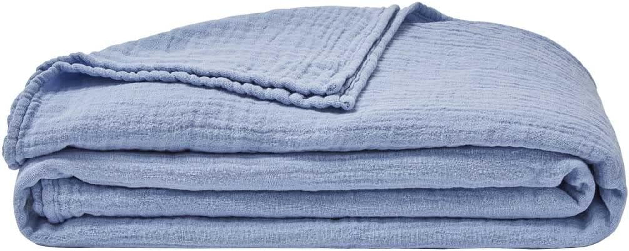 ESSIX Plaid, Monocolore, In garza di cotone, Jazzy, 130 X 170 Cm Trapunte e trapunte Naty Shop Blu