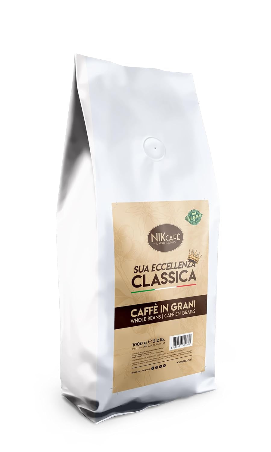 NIK CAFE' – Miscela Classica – caffè in grani tostati. Sua Eccellenza, quello robusto. Robusto al 100%.