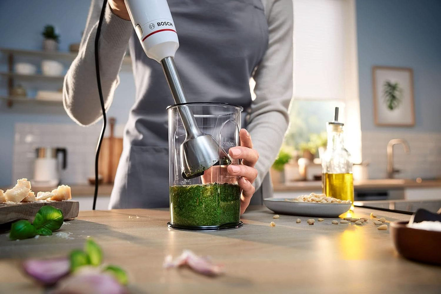 , Mixer Stab, Ergomaster Series 4, Motore da 800 Watt, Regolatore di velocità, Quattroblade Cucina Naty Shop