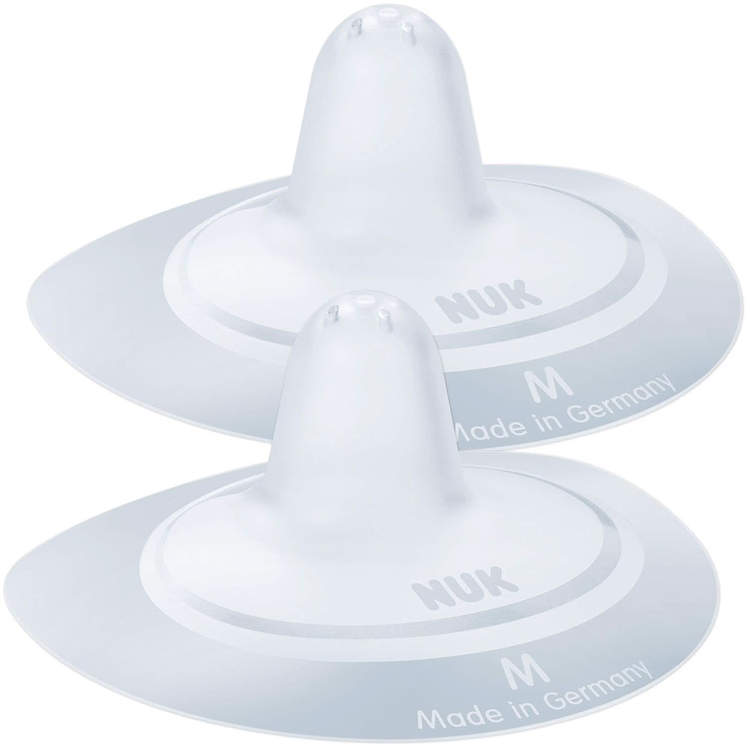 NUK Stillhütchen | Brusthütchen Zum Stillen | Schützt Vor Wunden Brustwarzen | Dünnes Silikon | Taglia M (20Mm) | Compreso Schutzdose | 2 Stück Alimenti per bambini e Accessori per l'allattamento al seno Naty Shop