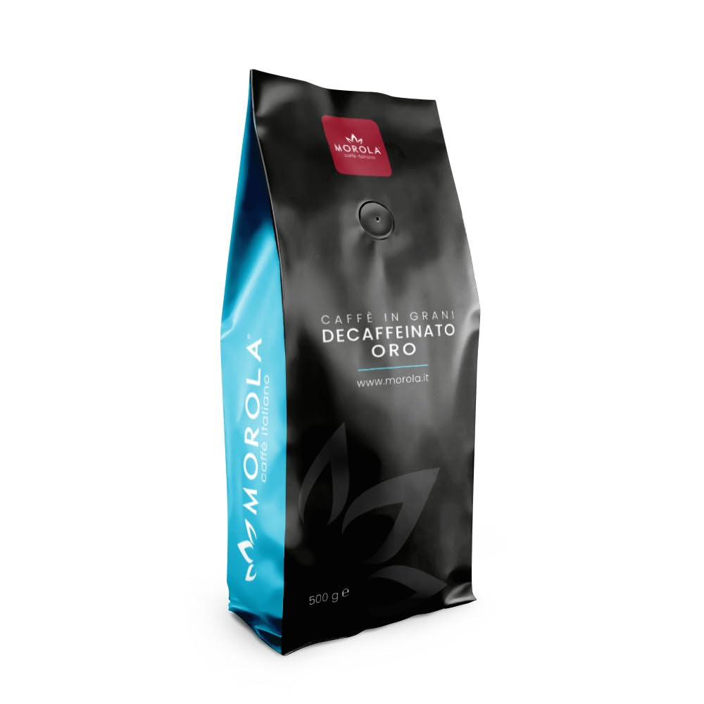 Caffè Decaffeinato Morola Granuli Miscela Golden Decaffeinato Gusto Ricco e Crema Eccezionale Chicchi di caffè Deca macinati Freschi (500g)