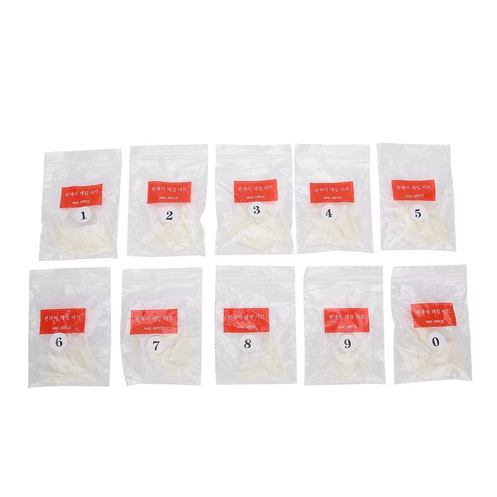 500 punte per unghie finte, punte naturali per unghie artificiali francesi per manicure, L, unghie finte fai da te, gel UV ovale, accessori per unghie per donne e ragazze (colore naturale)