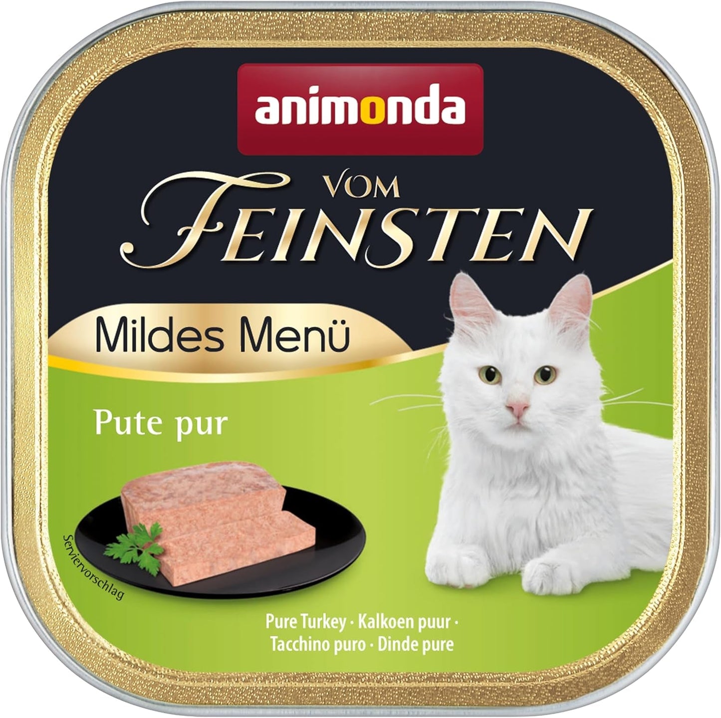 animonda vom Feinsten Mild Menu Mild Variety (32 x 100g), cibo umido per gatti senza cereali e senza zucchero, cibo facilmente digeribile con carne di tacchino