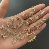 50 Pezzi 3D Fiocco Oro Charms Per Unghie Farfalla Nail Art Charms Legierung Bogen Nagel Charms Nägel Zubehör Schleife Nagelschmuck Metall Schleifen Schmetterling Nageldesign Nagelanhänger Nailart Strasssteine