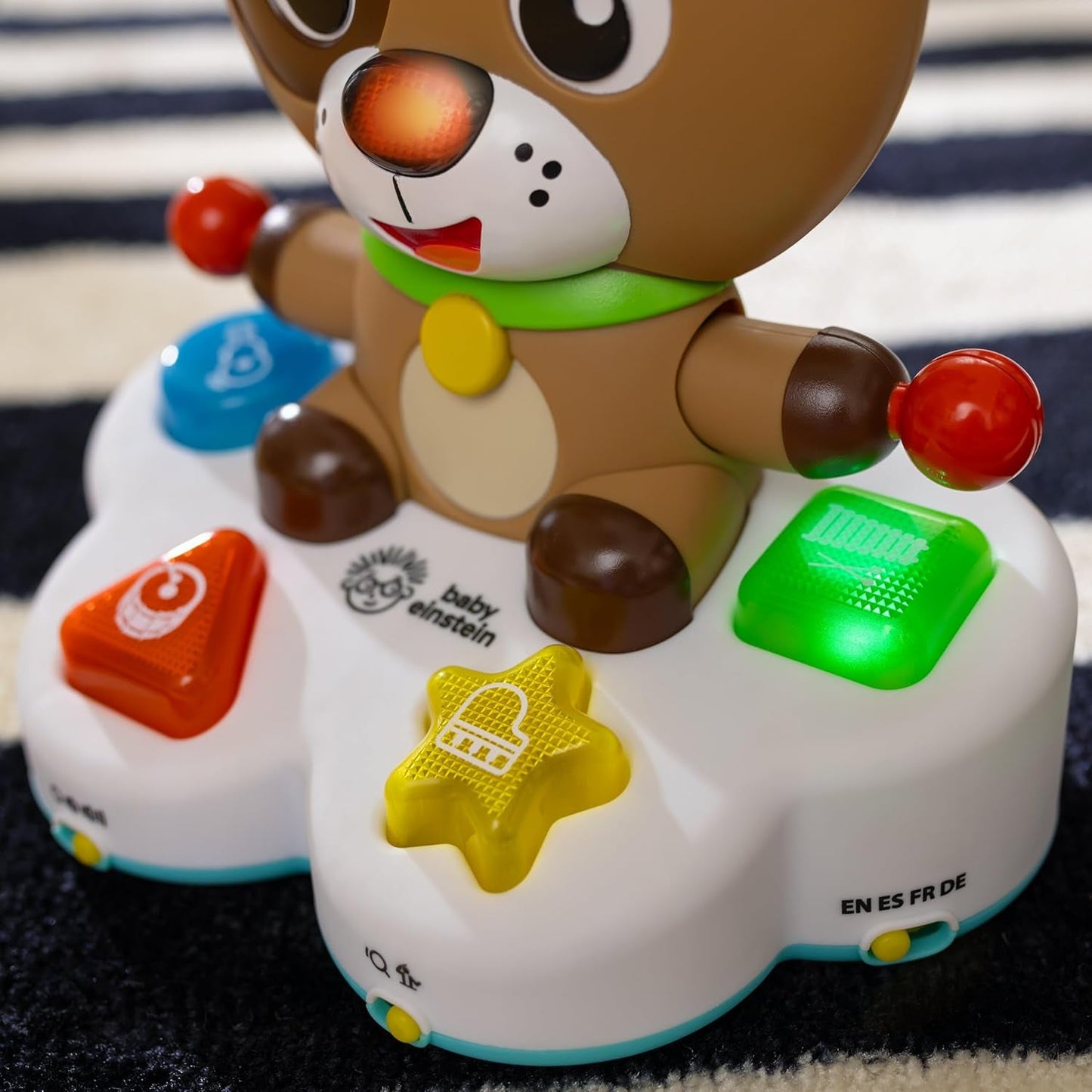 Baby Einstein, Drum & Learn Dean Giocattolo didattico musicale - Giocattolo multisensoriale per bambini, 2 modalità di gioco, colori, forme e strumenti, oltre 50 suoni, dai 6 mesi Giocattoli per bambini Naty Shop
