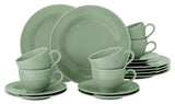 SELTMANN WEIDEN servizio da caffè con 18 pezzi BTR - Beat - Forma: rotondo con rilievo scanalato - stile moderno - verde salvia - Smalto colorato