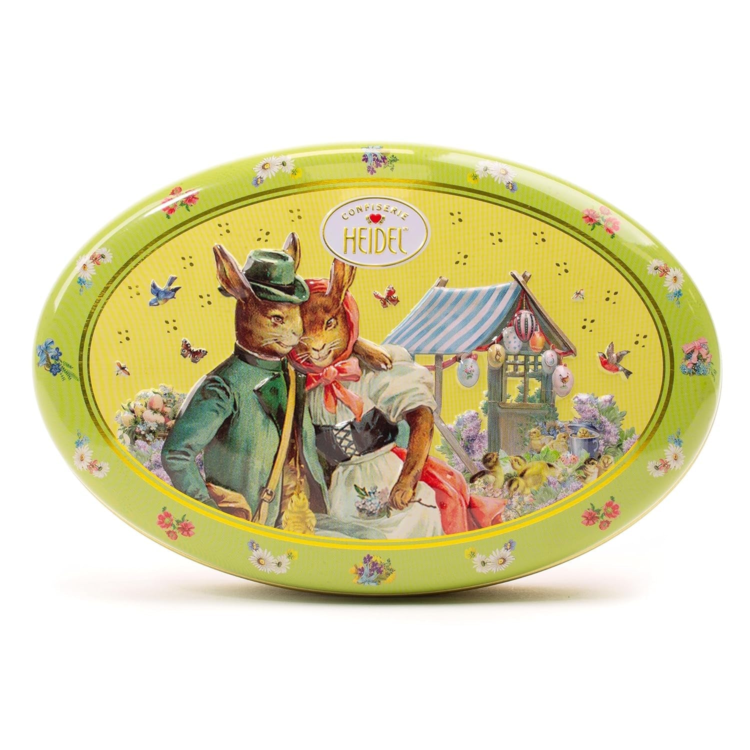 Confezione regalo Heidel Easter Card 183g, pralina di cioccolato al latte premium con scatola decorativa in metallo, ideale come regalo di Pasqua