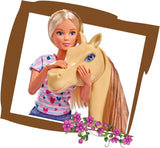 Simba 105730939 - Steffi Love Riding Tour, In tuta da equitazione, Con 2 cavalli, Bambola completamente articolata, Bambola da vestire, 29 cm, Per bambini dai 3 anni in su Dolls Naty Shop