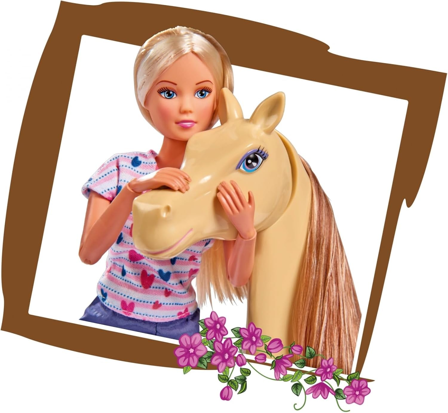 Simba 105730939 - Steffi Love Riding Tour, In tuta da equitazione, Con 2 cavalli, Bambola completamente articolata, Bambola da vestire, 29 cm, Per bambini dai 3 anni in su Dolls Naty Shop
