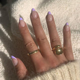 Punte francesi lunghe Colla glitter dorata su unghie lunghe quadrate Punta francese glitterata Unghie finte Set Unghie artificiali quadrate per le donne 24 pezzi