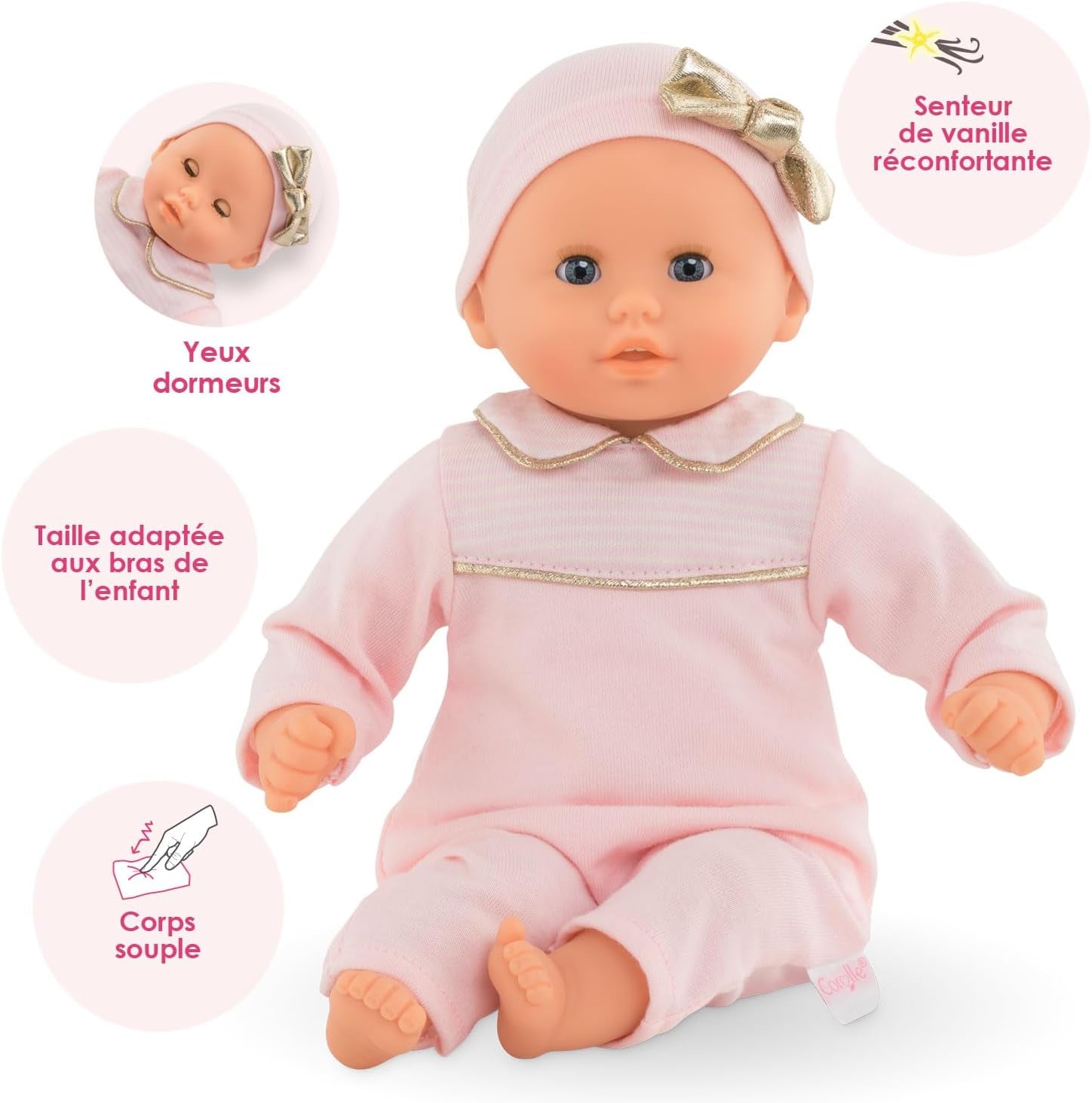 Corolle 9000100270 - Mon Premier Poupon Calin Manon bambola francese con talismano e profumo di vaniglia