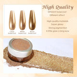 Chrome Nagel Pulver Spiegel Effekt Metallic Staub Holographische Glitter Glasierte Maniküre Dekoration Pigment riflettente per lo smalto gel fai da te Nail Art, Harz Handwork, Geschenke Für Gold