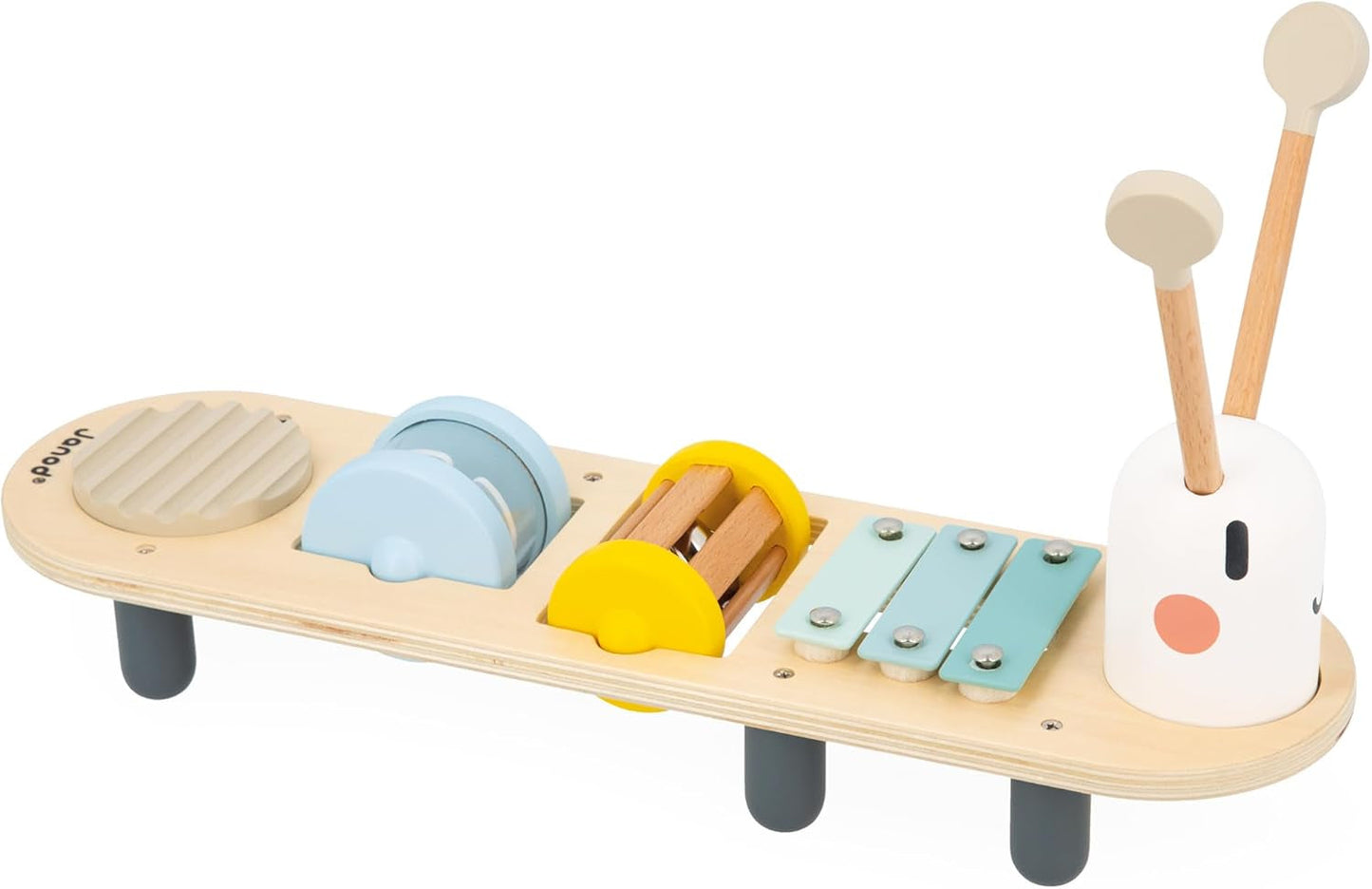 Janod - Tracce musicali Sweet Cocoon - 5 attività musicali per bambini - Educazione musicale precoce - Giocattolo in legno FSC - Da 12 mesi, J04058 Giochi per bebè Naty Shop Titolo predefinito