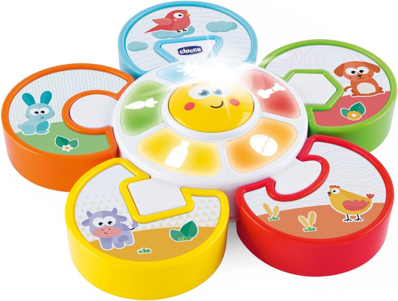 Chicco Fattoria Parlante Bilingue Italiano/Inglese Giocattolo per Bambini con Animali, Luci e Suoni, 3 Opzioni di Gioco, Giocattolo Elettronico per l'Apprendimento - Giocattolo per Bambini da 1 a 4 Anni Naty Shop Puzzle Elettronico