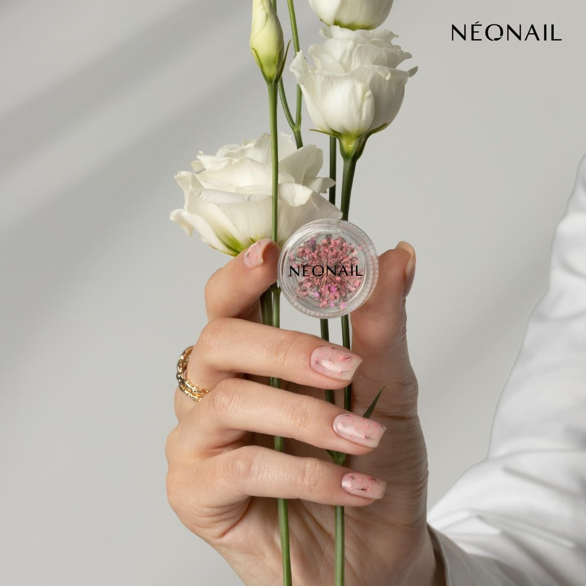 NÉONAIL Nail Art Flowers Set - Trockenblumen - Getrocknete Blumen - Nageldesign Zubehör - Nageldekorationen - Getrocknete Blüten - Decorazione per unghie - Gelnägel Zubehör - 3 Farben - Rosa, Lila, Arancione