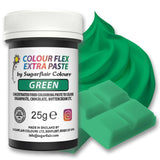 Colorante alimentare Sugarflair Colourflex Extra Paste Verde - Colorante alimentare commestibile per crema al burro, cioccolato, pasta di zucchero, glassa, fondente, miscele per torte, impasti e altro - 25 g