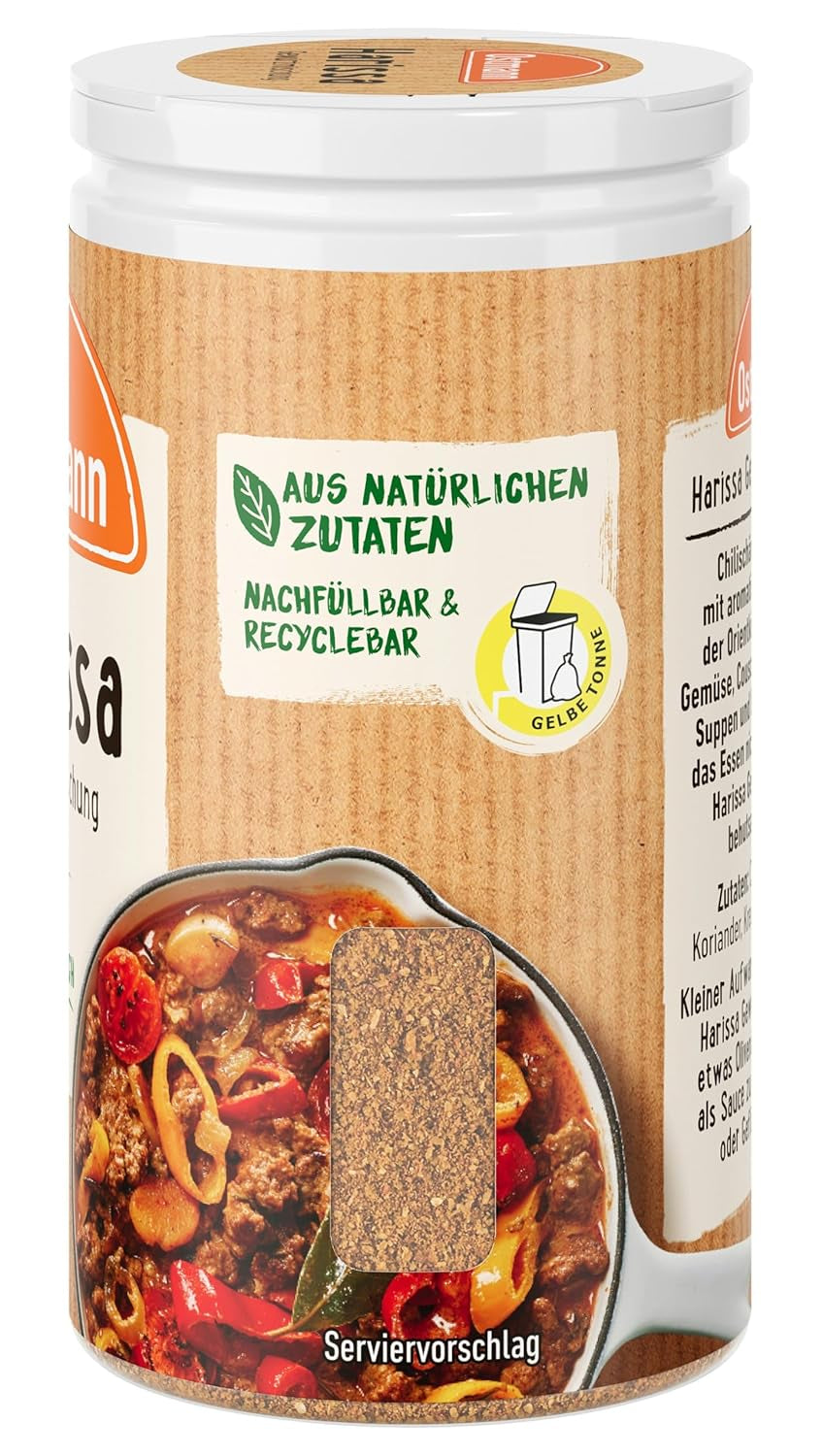 Ostmann Gewürze - Harissa Gewürzmischung | Sciarfes orientalisches Gewürz für Geflügel, Fleisch, Gemüse oder Couscous | 35 g in Der Streudose