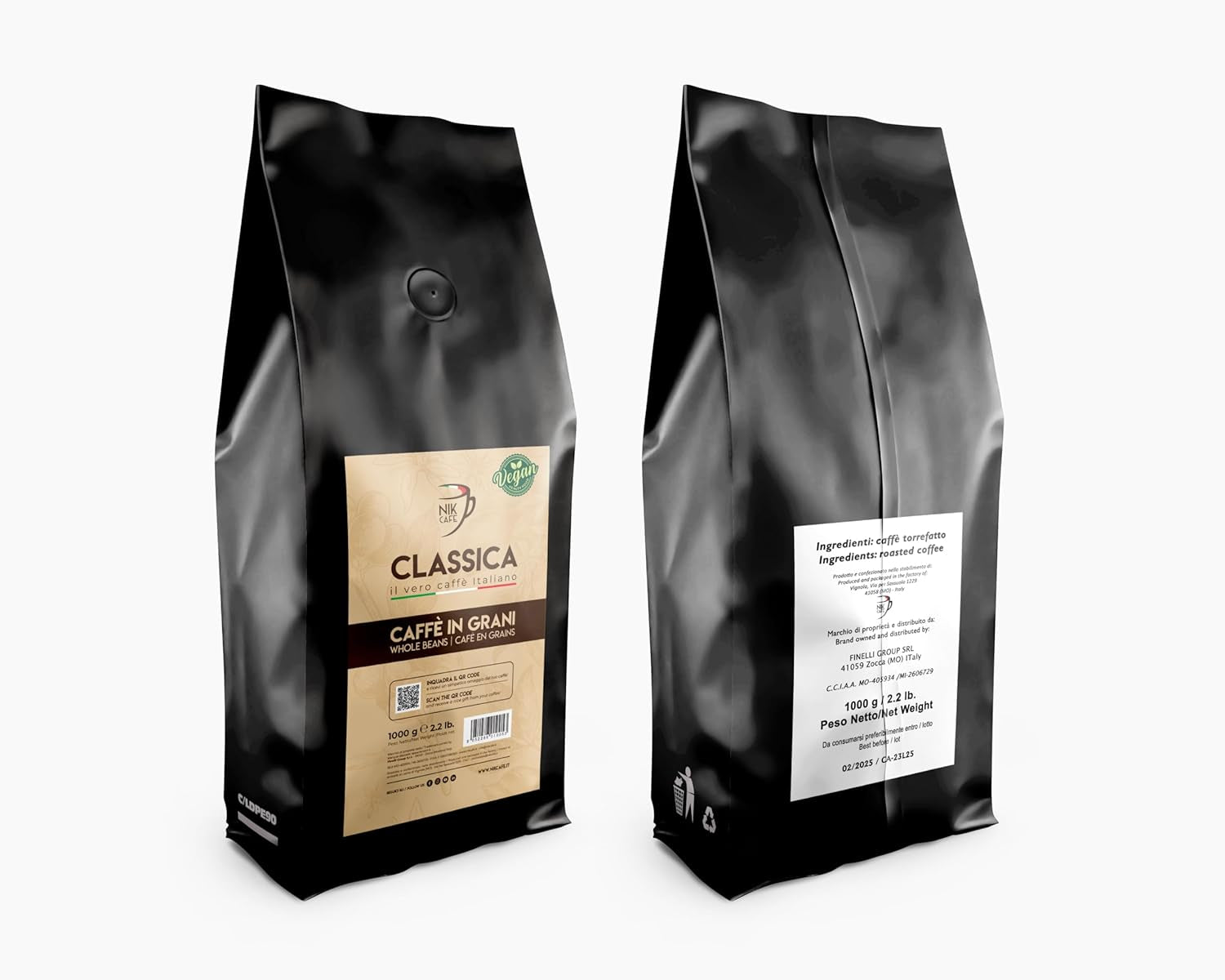 NIK CAFE' – Miscela Classica – caffè in grani tostati. Sua Eccellenza, quello robusto. Robusto al 100%.