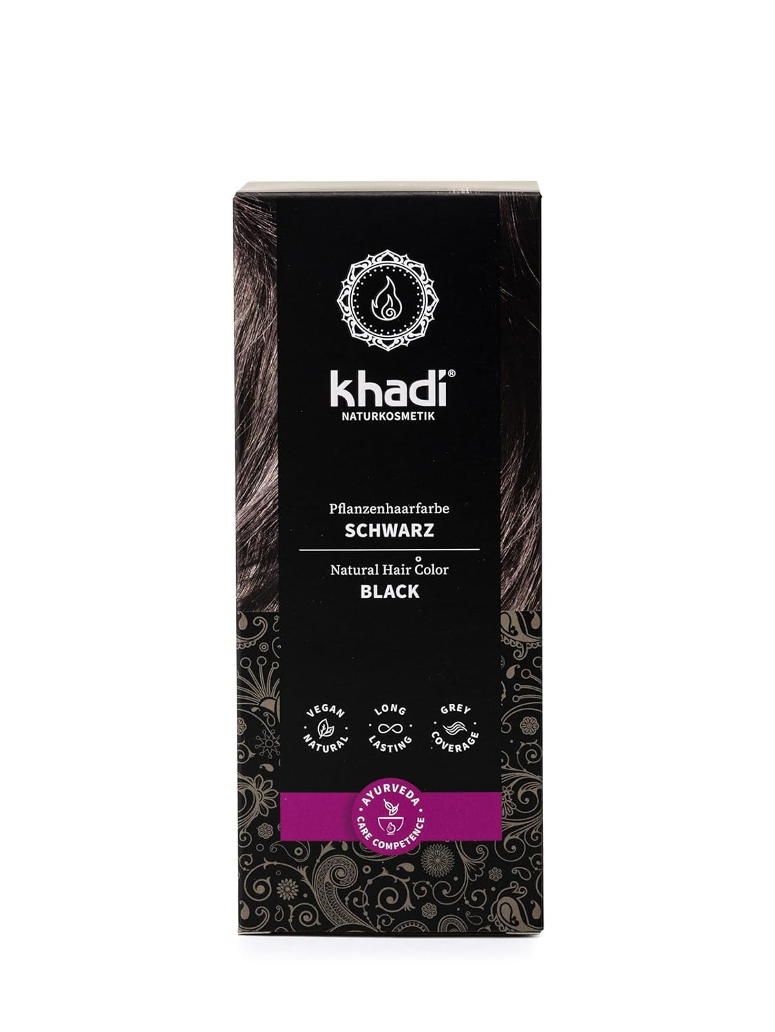 Tintura per capelli alle erbe khadi NERO - Colora i tuoi capelli di un misterioso nero profondo senza sfumatura blu - 100% a base di erbe, naturale e vegano - Tintura per capelli da 100 g Naty Shop Titolo predefinito