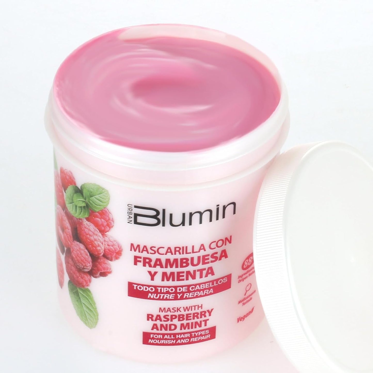 Maschera per capelli con olio di lampone e menta Urban, 700 ml Maschera per capelli Naty Shop
