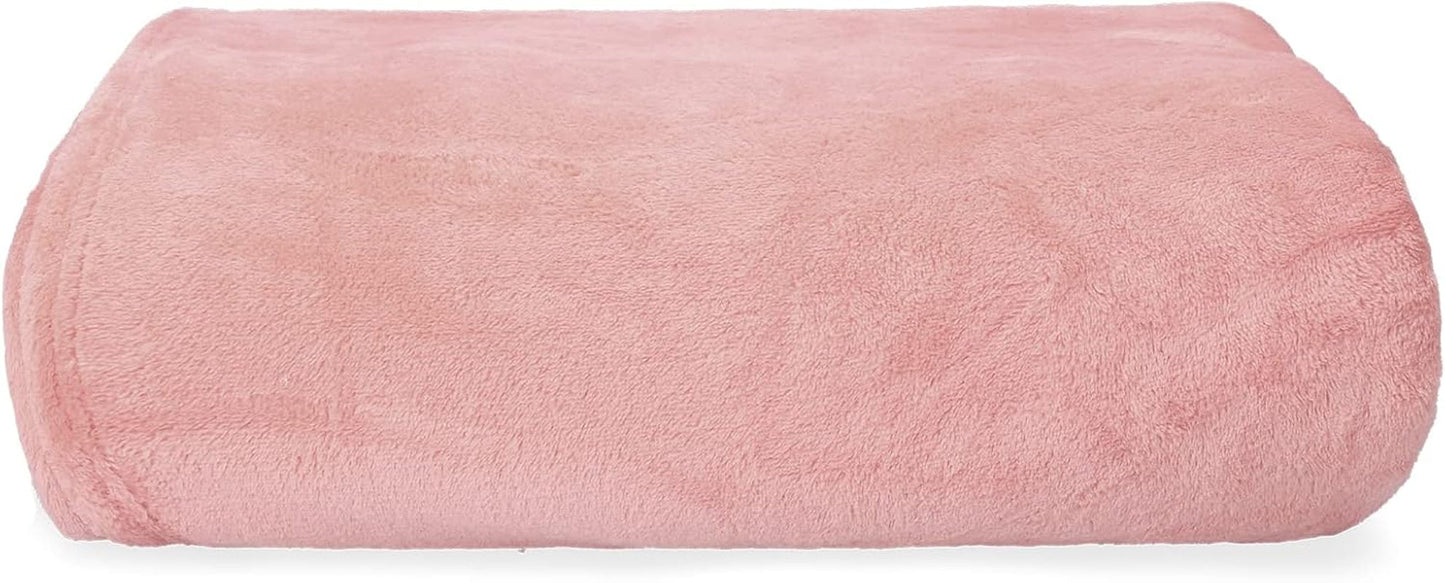 HOMLA Soffice e calda coperta in pile rosso - per divano e letto Comoda coperta Coperta per divano Coperta per soggiorno - di facile manutenzione 150 X 200 cm Letti e coperte rosa Besuche den HOMLA-Store