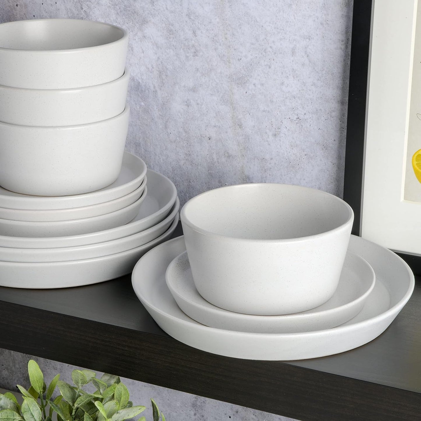 Servizio stoviglie Sofia Coupe, servizio per 4 (12 pezzi), bianco a pois
