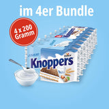 Yogurt – 4 x 200 g – Fette di wafer ripiene di crema allo yogurt e torrone, nocciole e cacao