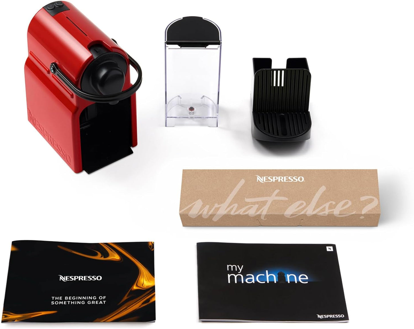 Macchina per caffè espresso Krups Nespresso Inissia - Macchina per caffè espresso compatta per capsule di caffè, pressione 19 bar, riscaldamento rapido in 25 secondi, funzione di risparmio energetico, serbatoio acqua da 0,7 l, rossa, modello YY5506FD