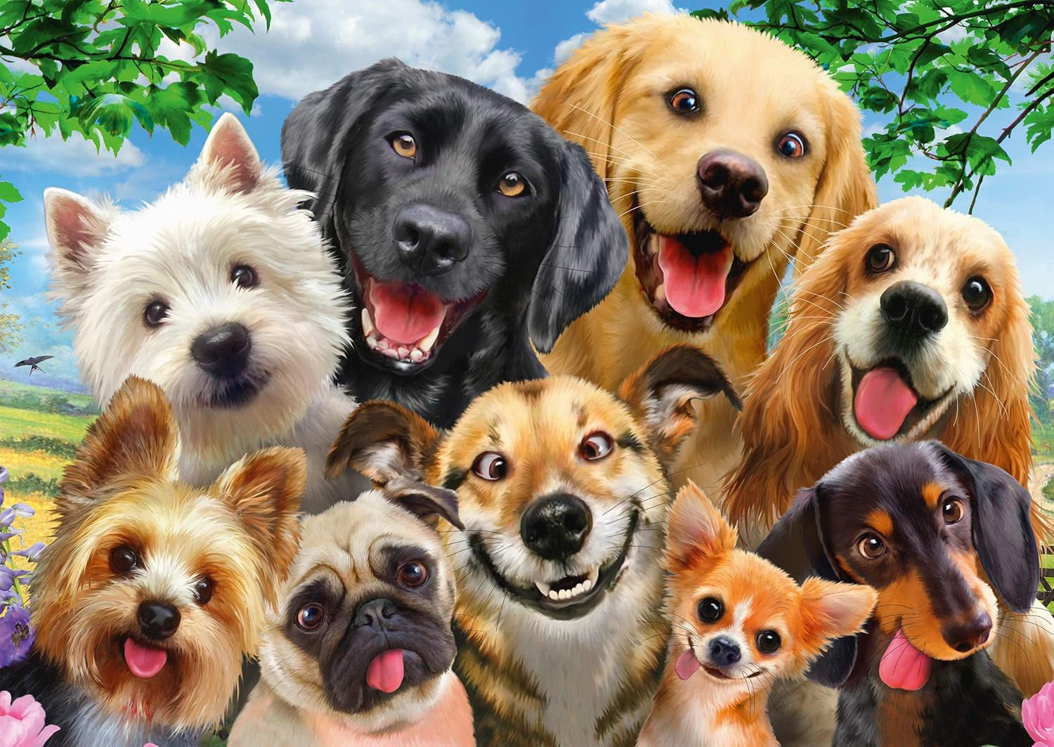 Schmidt Spiele 58390 Cane selfie, puzzle 500 pezzi Puzzle Naty Shop