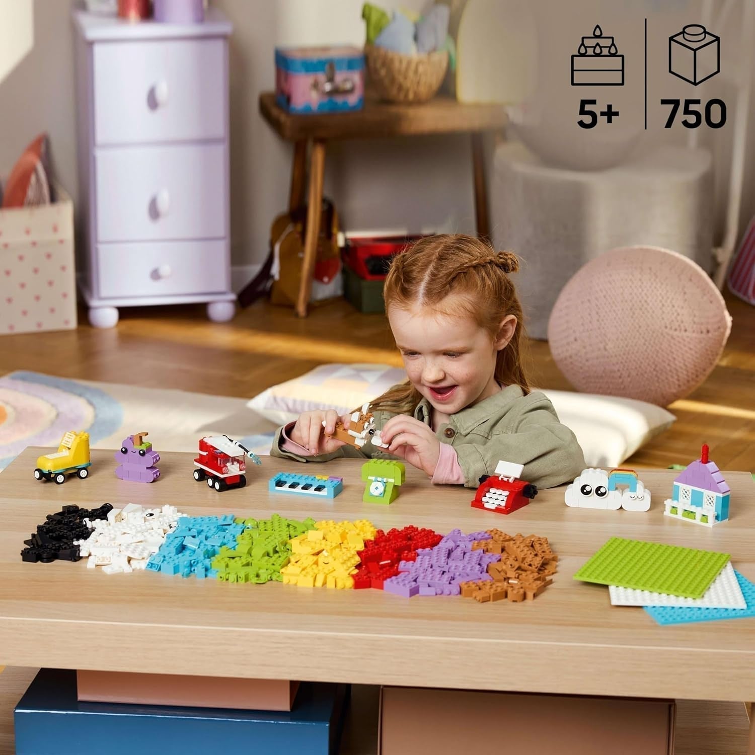 Set creativo LEGO Classic per costruire e giocare - set con mattoncini colorati - costruisci una casa, un cane, una macchina divertente, una tastiera di pianoforte e un arcobaleno - set artigianale per ragazzi e ragazze a partire da 5 anni Set di costruzione Besuche den LEGO-Store