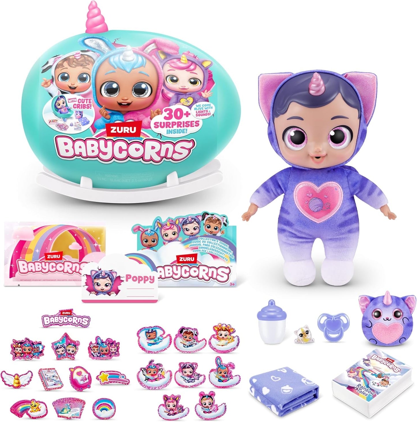 Babycorns Serie 1 di ZURU Magical Cat (Mac) Bambola con accessori Unboxing Giocattolo a sorpresa per bambine
