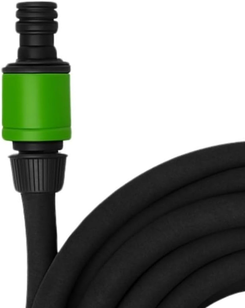 Tubo antigoccia Kinzo 15M Ø14mm - Tubo da giardino con 3 raccordi - Tubo da giardino a risparmio idrico per sistemi di spruzzatura - Tubo nero