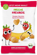 Patatine di frutta biologica al 100% fragole Patatine di fragole liofilizzate Confezione da 12 (12 x 12 g) e cuori croccanti Snack biologico per bambini e neonati alla banana e fragola (9 x 30 g) 270 g