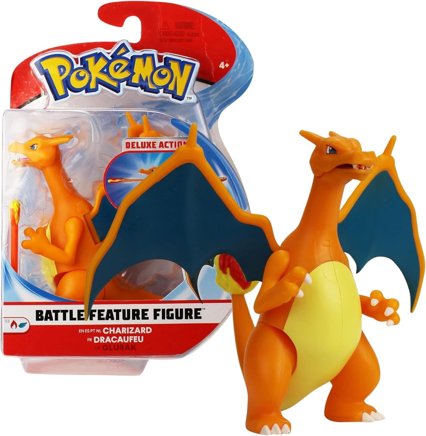 Pokémon PKW0368 - Battle Feature Figure - Glurak Figura mobile ufficiale 11,5 cm Action Figure Naty Shop Titolo predefinito