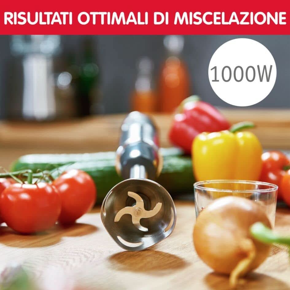 DD6558 DD655810 Quickchef Tauchmixer 3 in 1, tecnologia Powelix, 3 ripiani, acciaio inox, acciaio/nero Kitchen Naty Shop