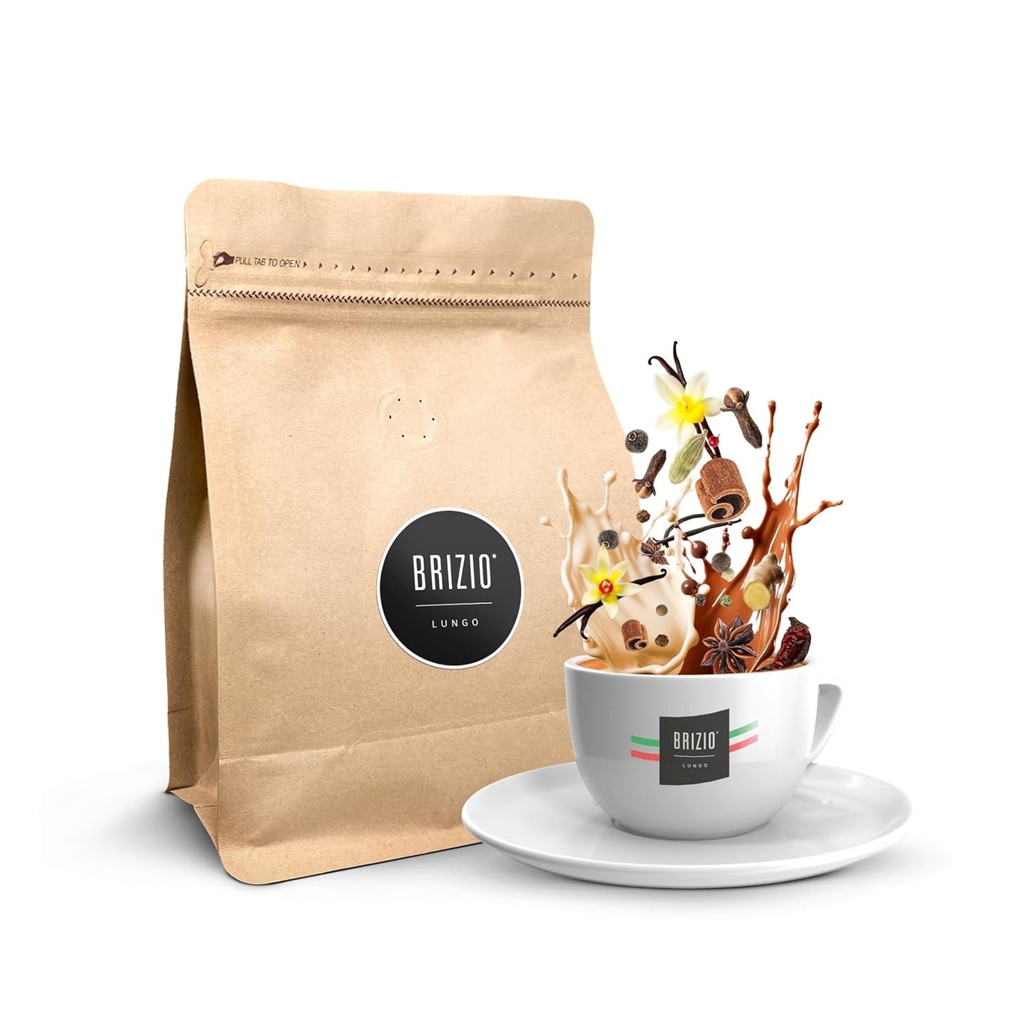 Lungo – Busta campione 250g – Caffè espresso italiano in grani – 100% Arabica – Tostatura media – Pieno e morbido – Cioccolato, Vaniglia e Caramello