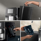 Macchina per caffè espresso completamente automatica Siemens EQ700, ampio schermo TFT a colori, 36 bevande calde e fredde, birra fredda, funzione 2 tazze, controllo app, sistema di pulizia automatico, acciaio inossidabile nero, TQ717D03