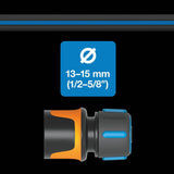Fiskars Tubo da giardino S, Solido, Tubo dell'acqua per irrigazione manuale, 13 mm (1/2"), Lunghezza: 15 m, Collegamento universale, Protezione UV, Protezione antigelo, Resistente alla torsione, Blu, 1076049