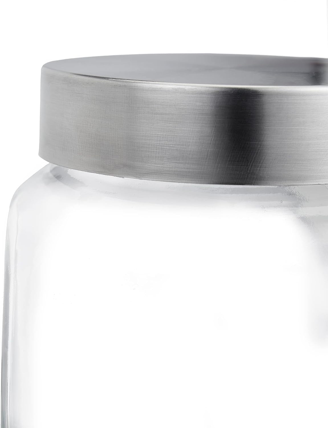 Relaxdays Set di 4 barattoli per caramelle, barattoli per alimenti dolci, barattoli per dolci, coperchio in acciaio inox, trasparente, argento, contenitori per alimenti Naty Shop
