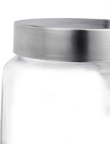 Relaxdays Set di 4 barattoli per caramelle, barattoli per alimenti dolci, barattoli per dolci, coperchio in acciaio inox, trasparente, argento, contenitori per alimenti Naty Shop